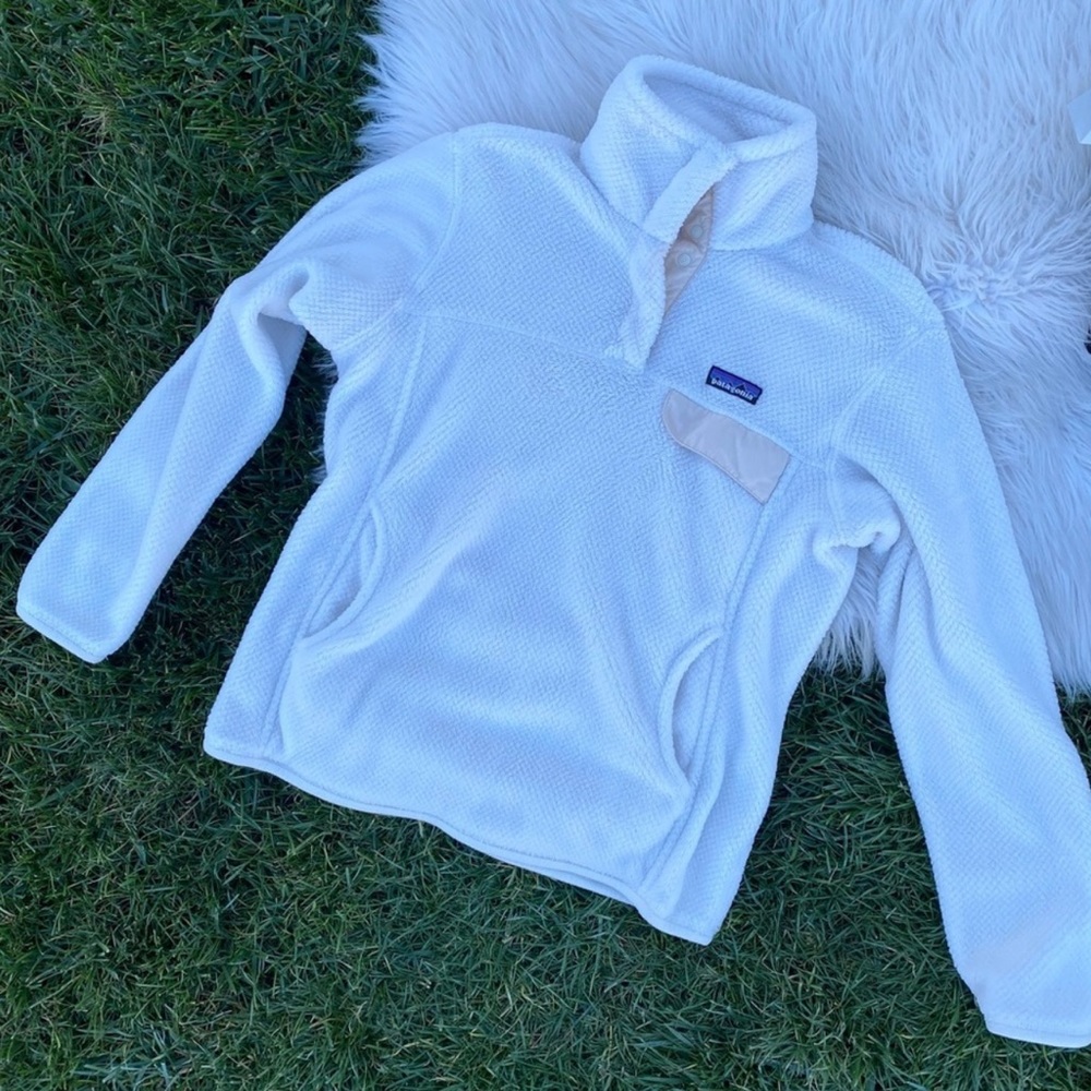 Patagonia ivory re-tool pullover fleece medium